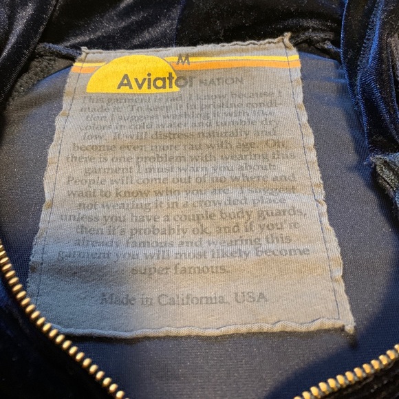 *SOLD* Aviator Nation Velvet Hoodie Navy Medium - Picture 5 of 8